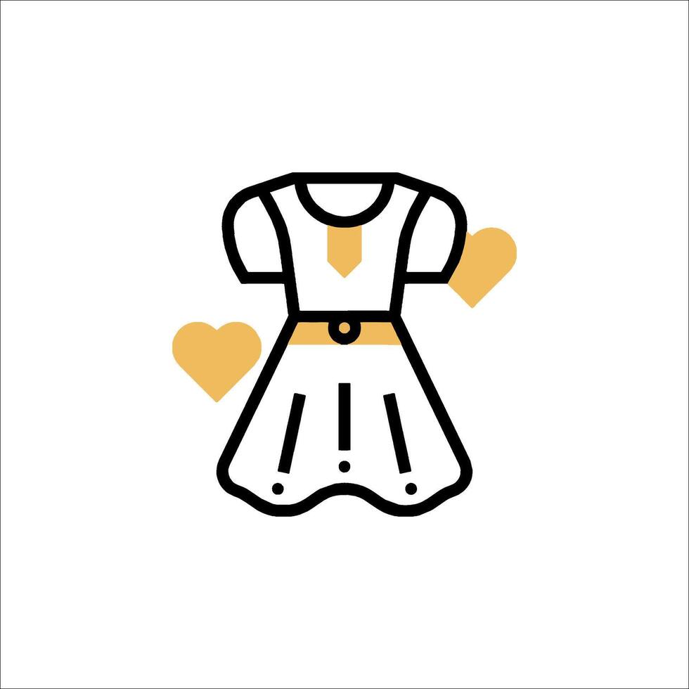 A dress with hearts on it vector
