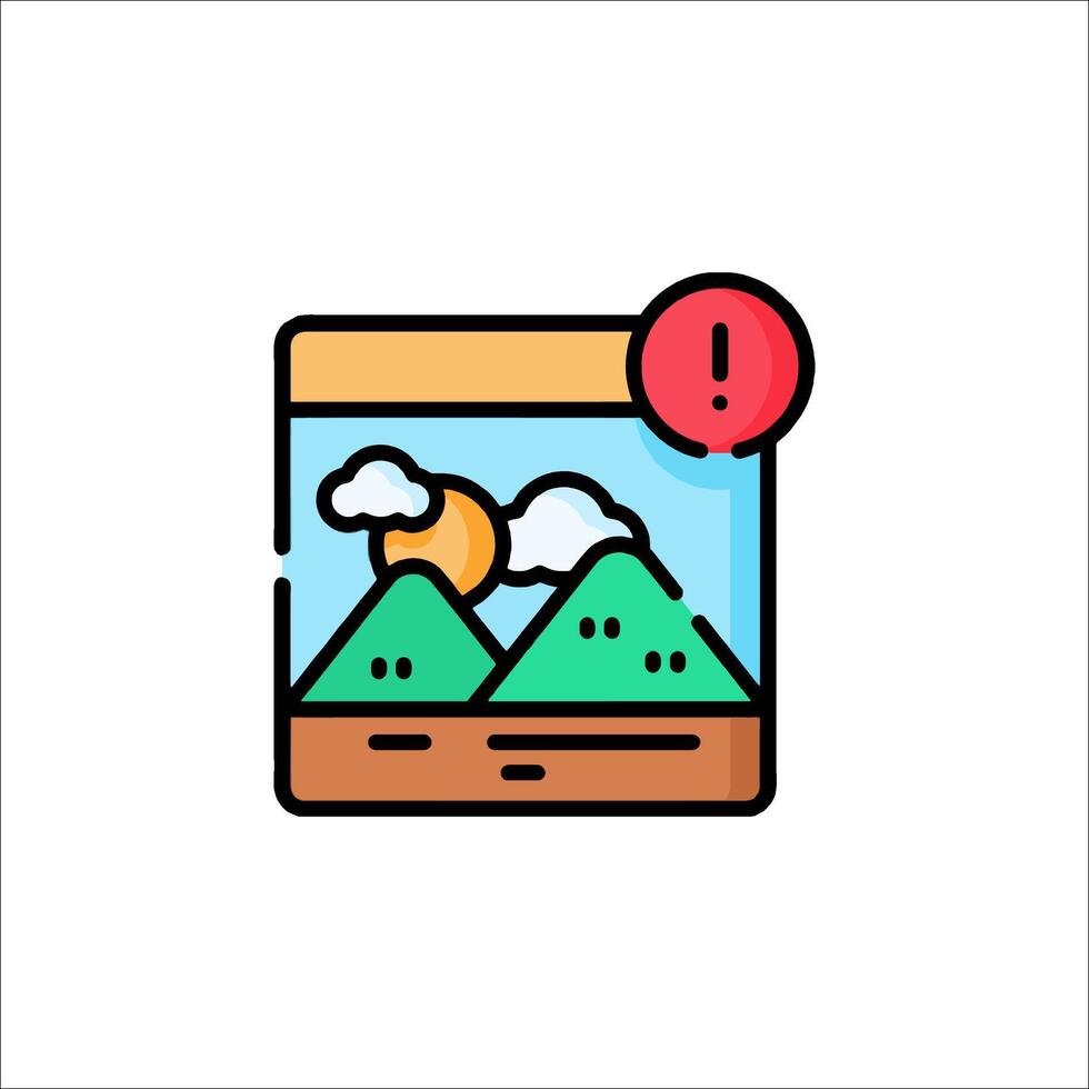 A photo frame with mountains and clouds vector