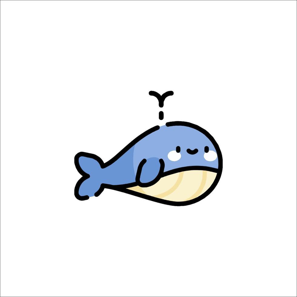 A cute blue whale with a smile on its face vector