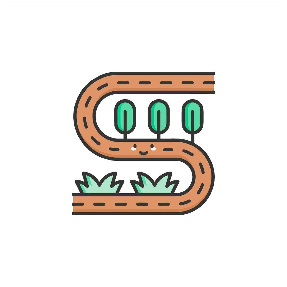 A letter s with plants and trees vector