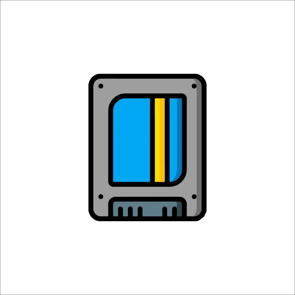 un computadora con un azul y amarillo raya en eso vector