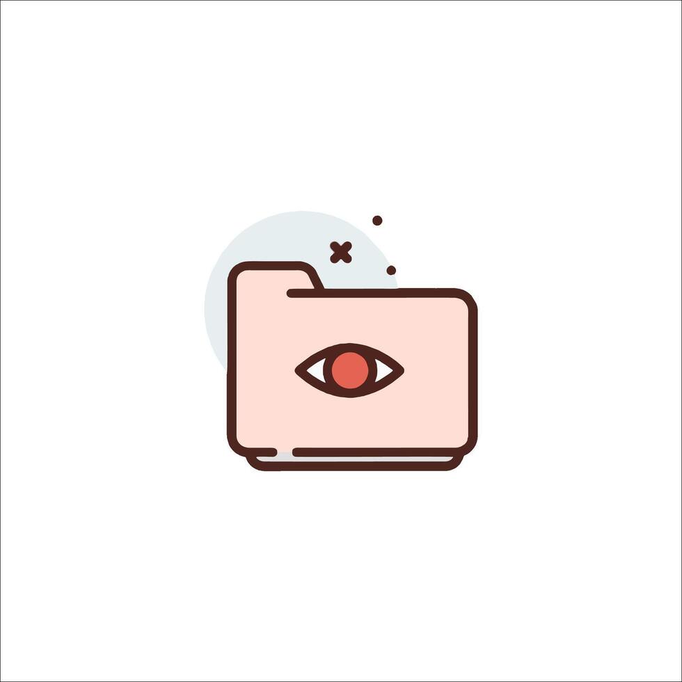 An eye icon on a folder vector