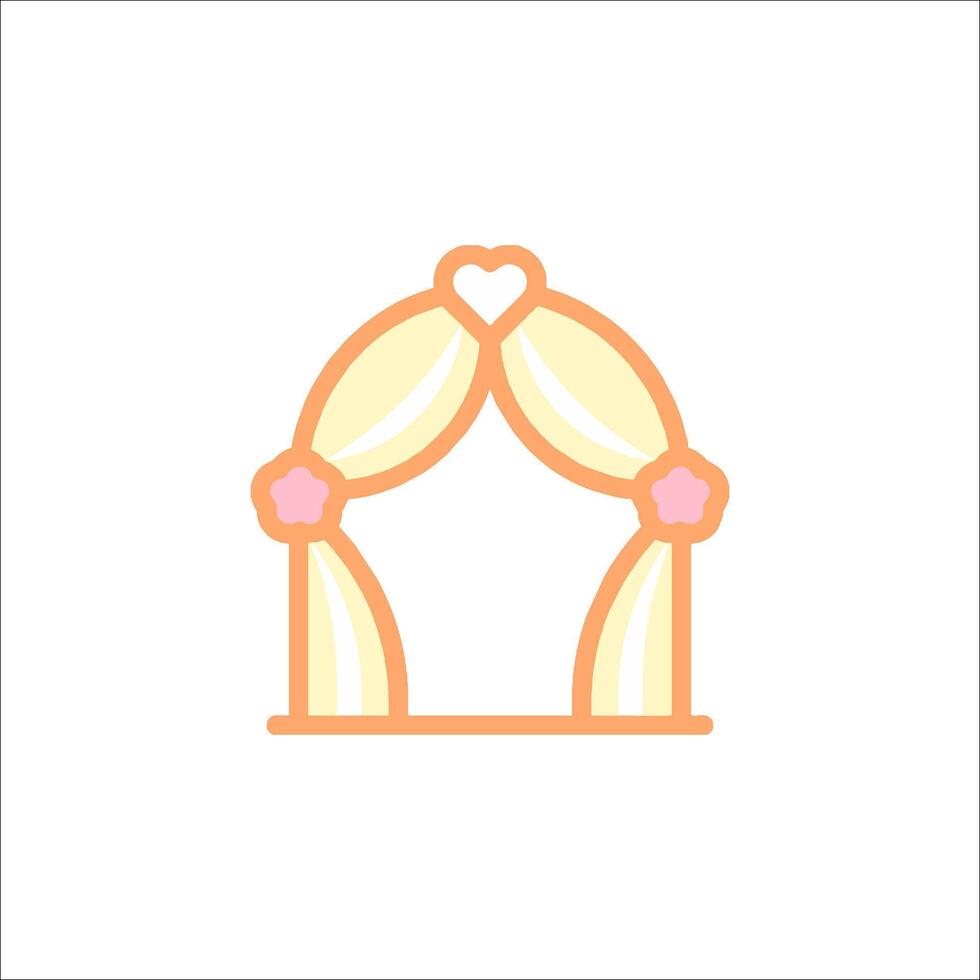 A wedding arch with a heart in the middle vector