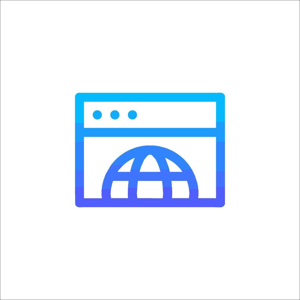A blue and purple icon of a web page vector