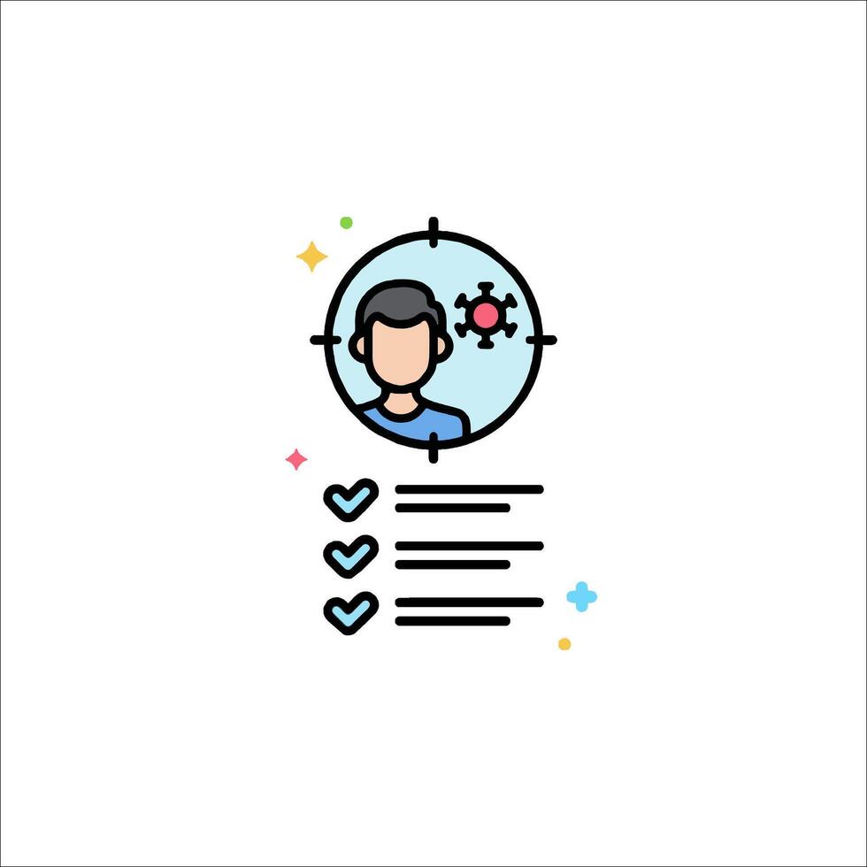 A person is looking at a checklist icon vector