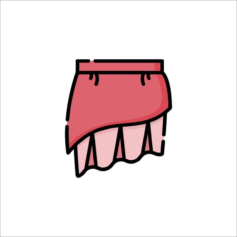 A skirt icon in a flat style vector