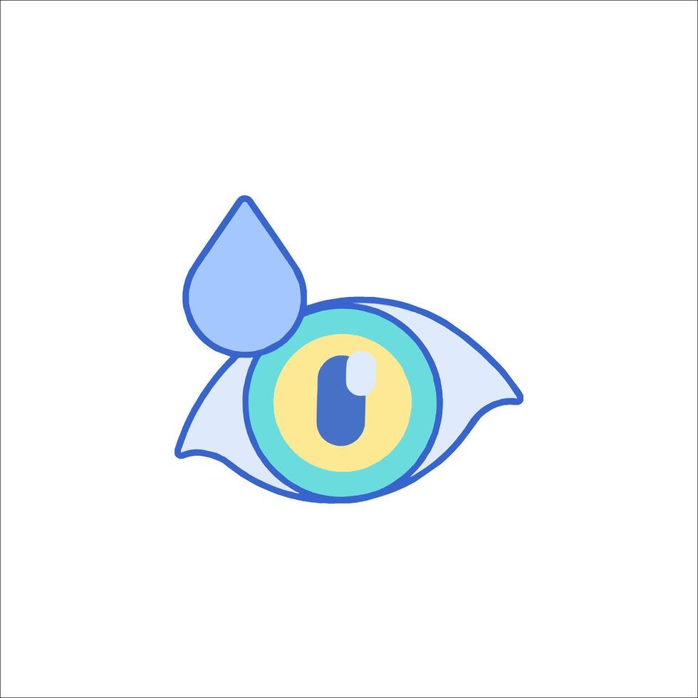 Eye icon with drop of water vector