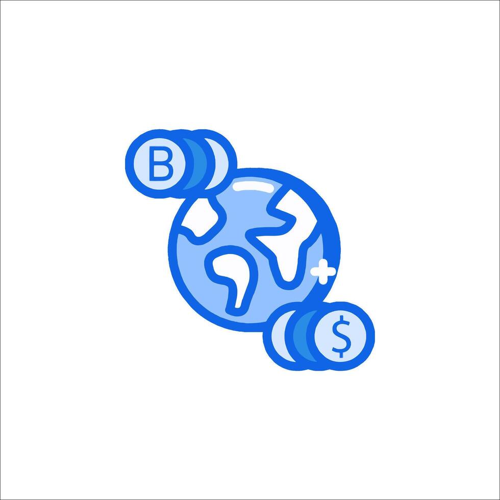 A globe with two dollar signs on it vector