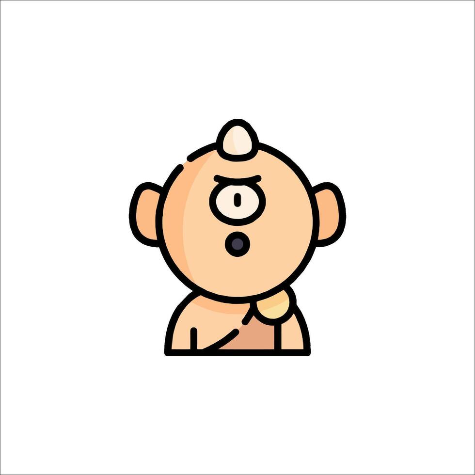 A cartoon character with a big head and a small nose vector
