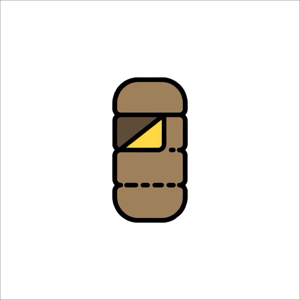 A brown and yellow bag icon on a white background vector
