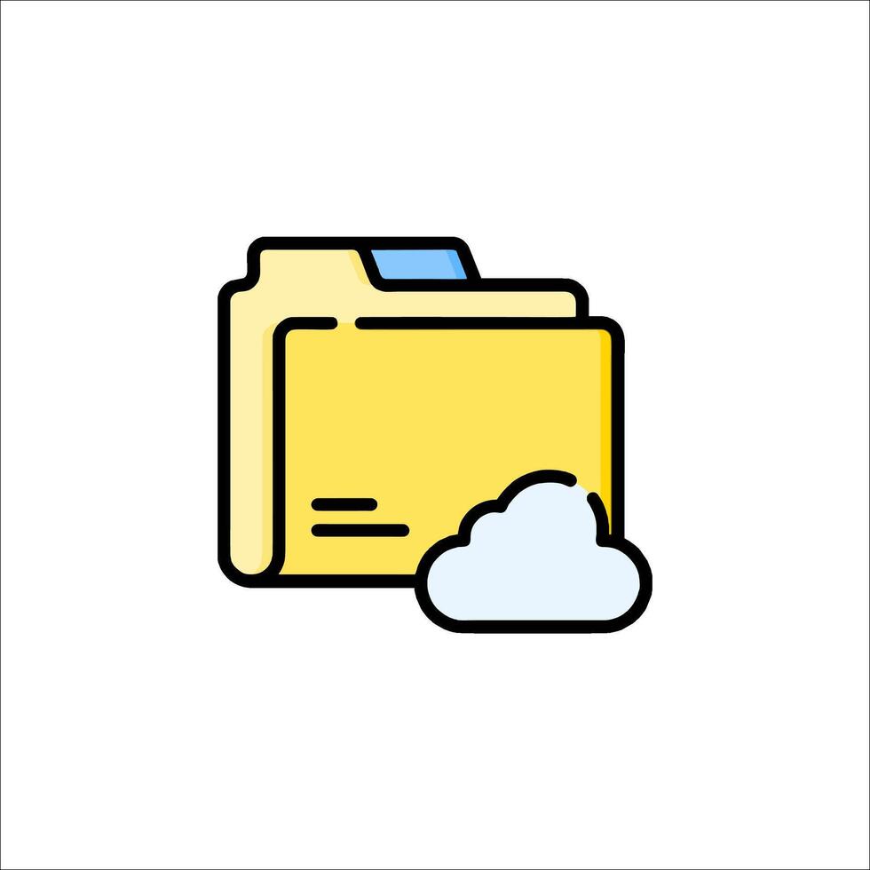 Cloud folder icon illustration vector