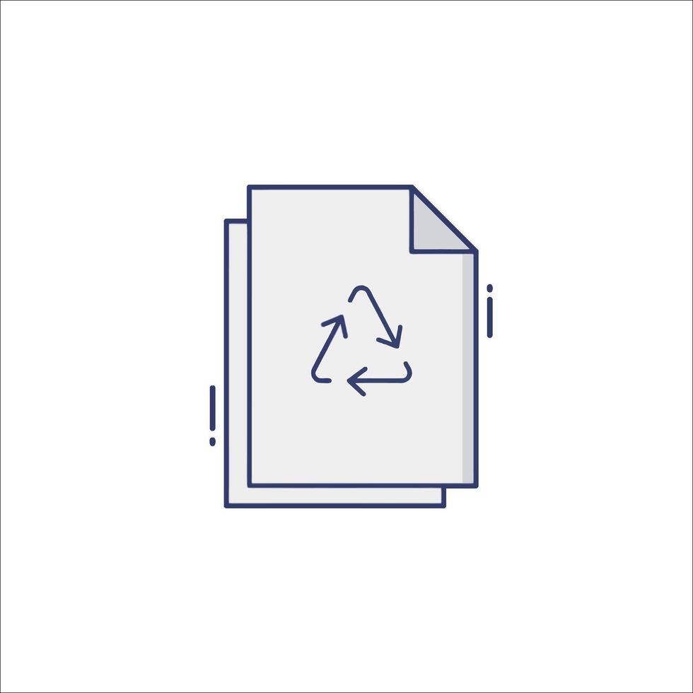 A paper document with a recycle symbol on it vector