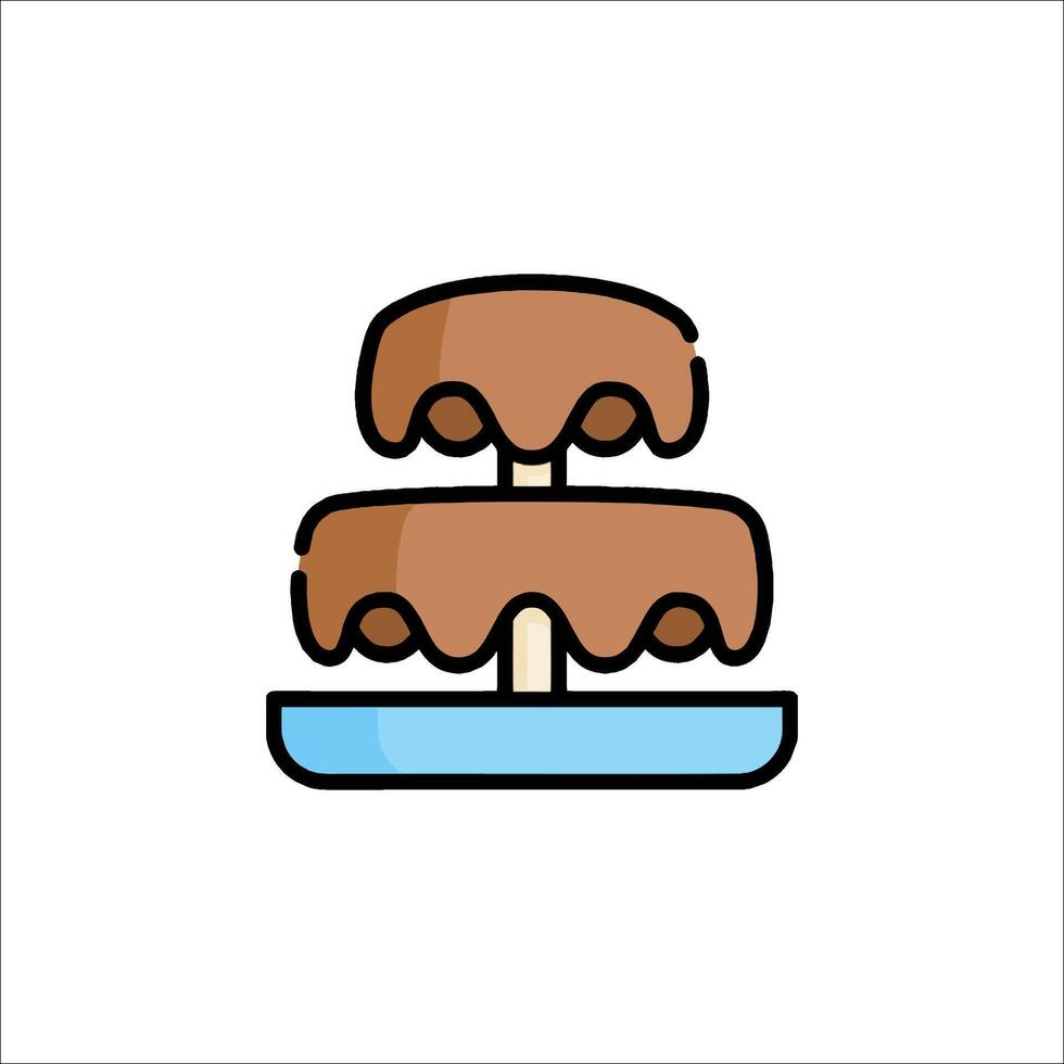 A cake with two layers on top of it vector