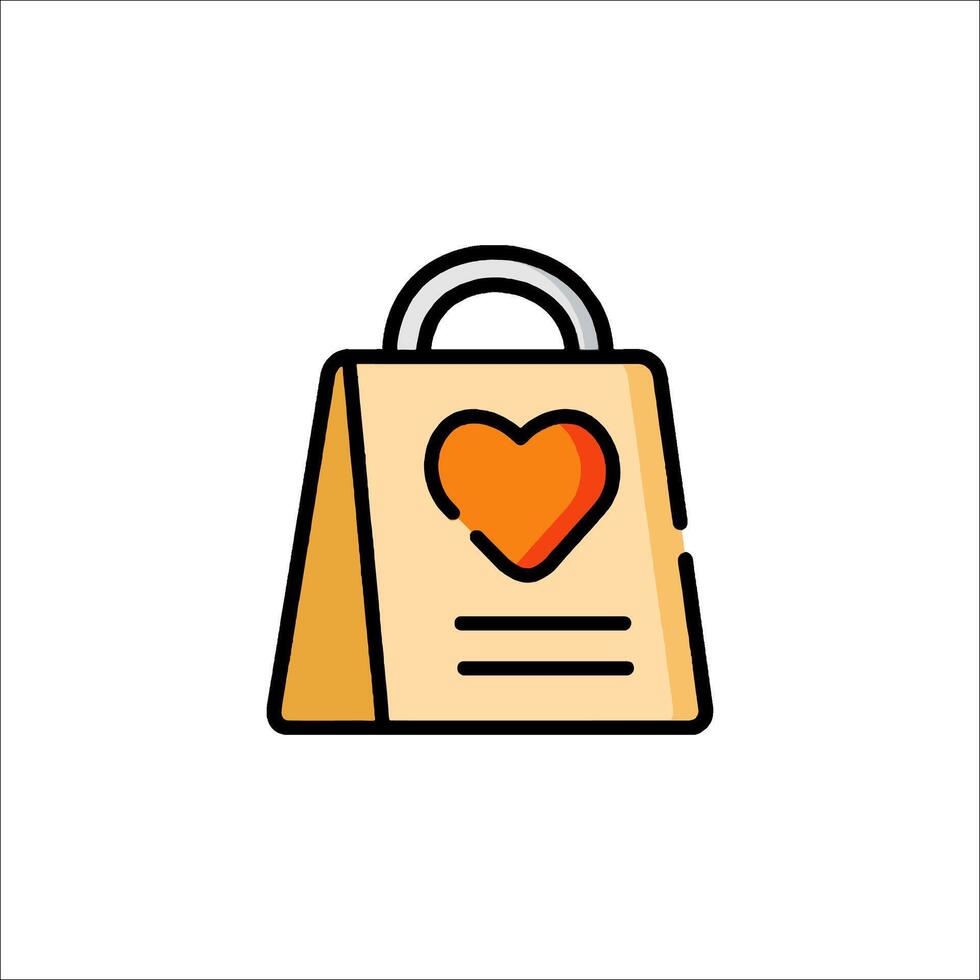 Shopping bag icon with heart shape vector