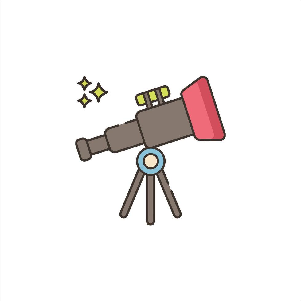 A cartoon telescope icon on a white background vector