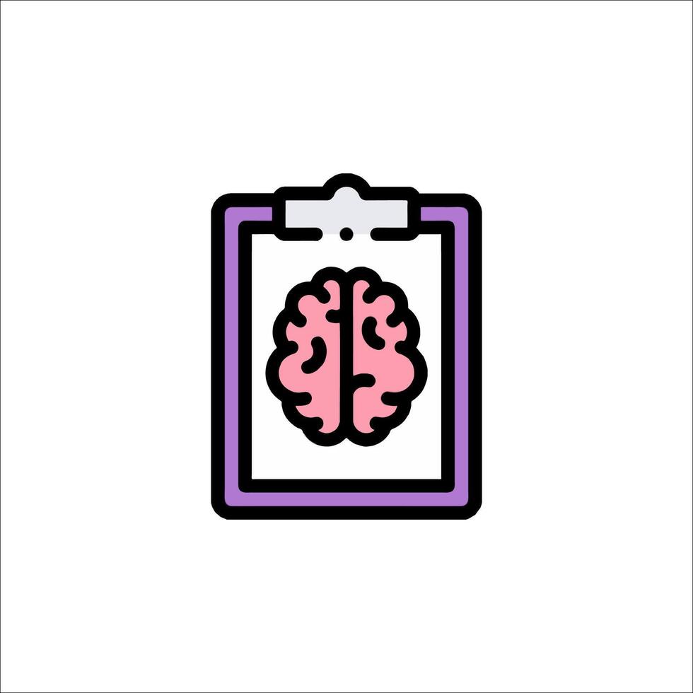 Brain icon in a clipboard illustration vector