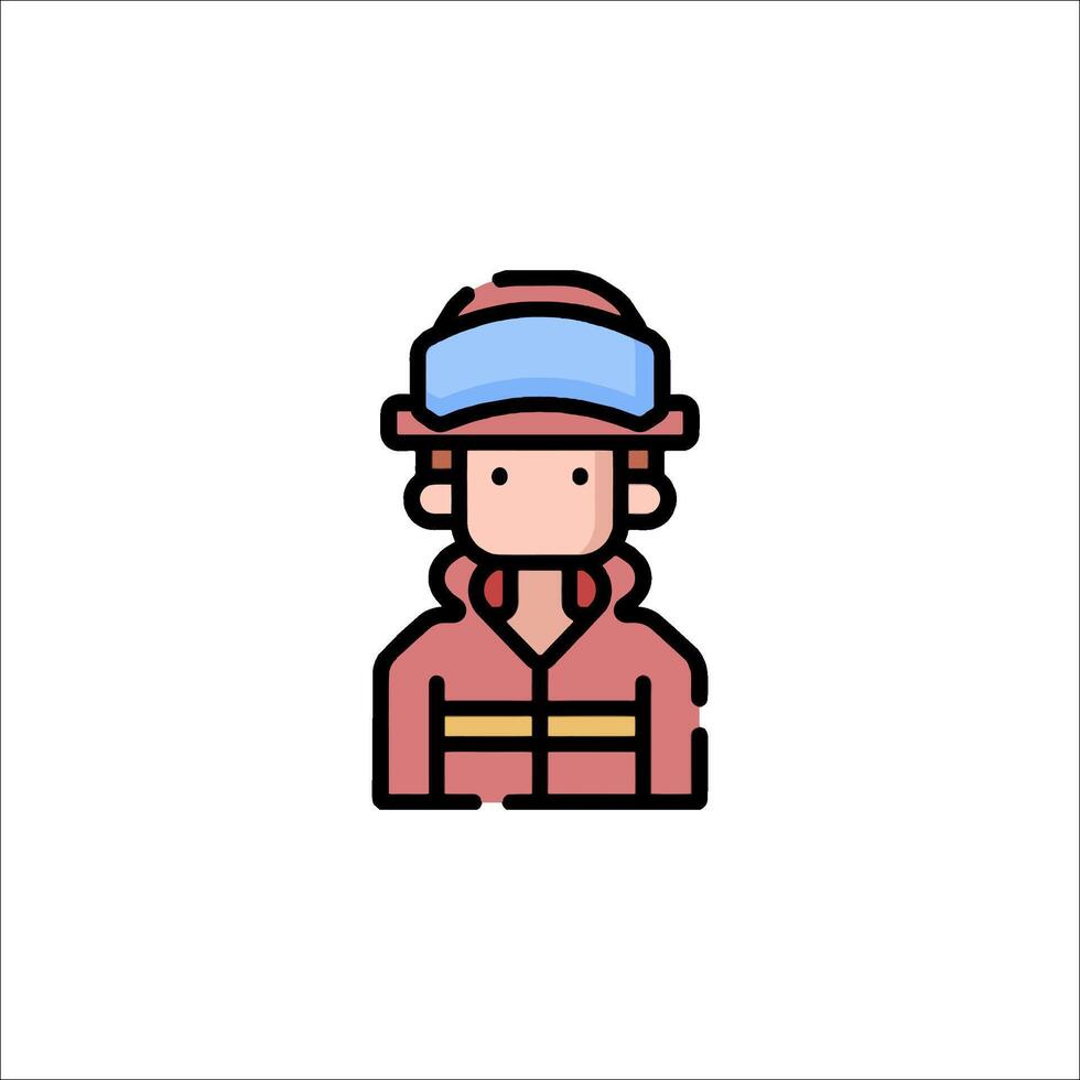 A man in a red jacket and hat vector