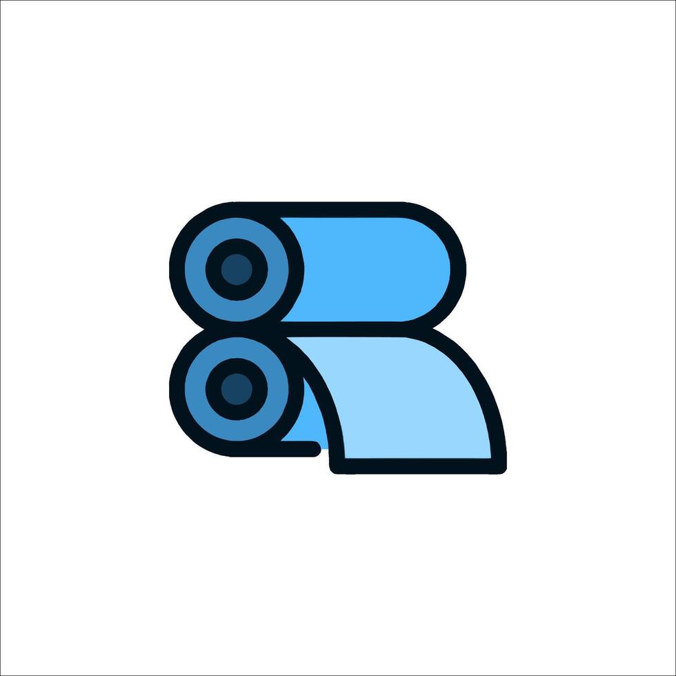 A blue and black icon of two rolls of toilet paper vector