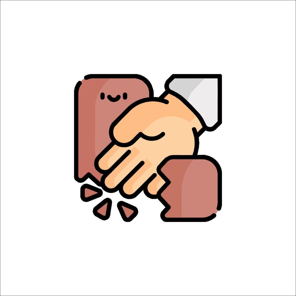 A hand shaking another hand icon vector
