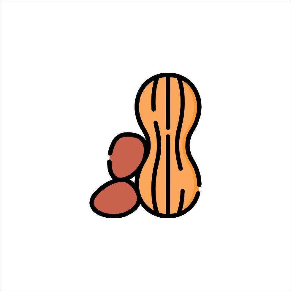 A peanut and nut icon on a white background vector