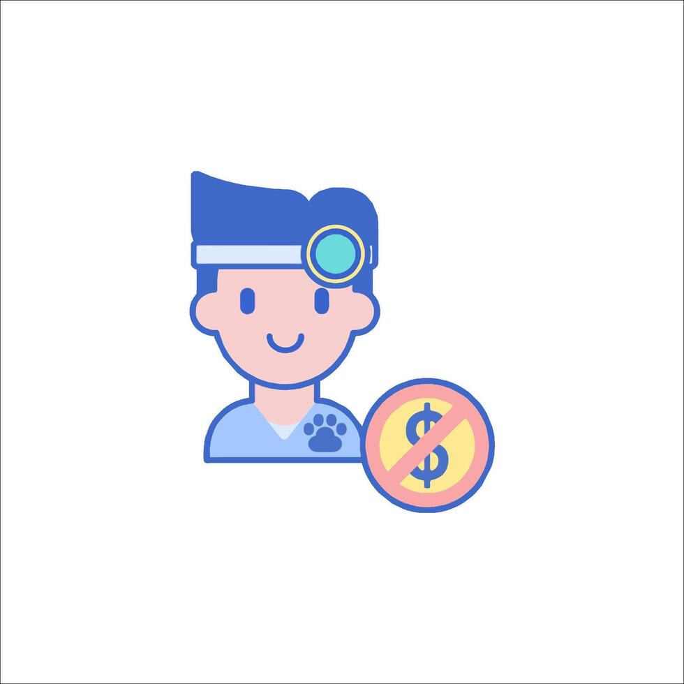 A doctor holding a dollar sign and a dog vector