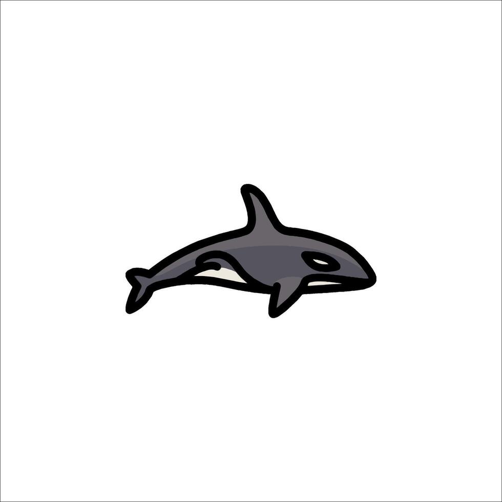 Killer whale icon on white background vector