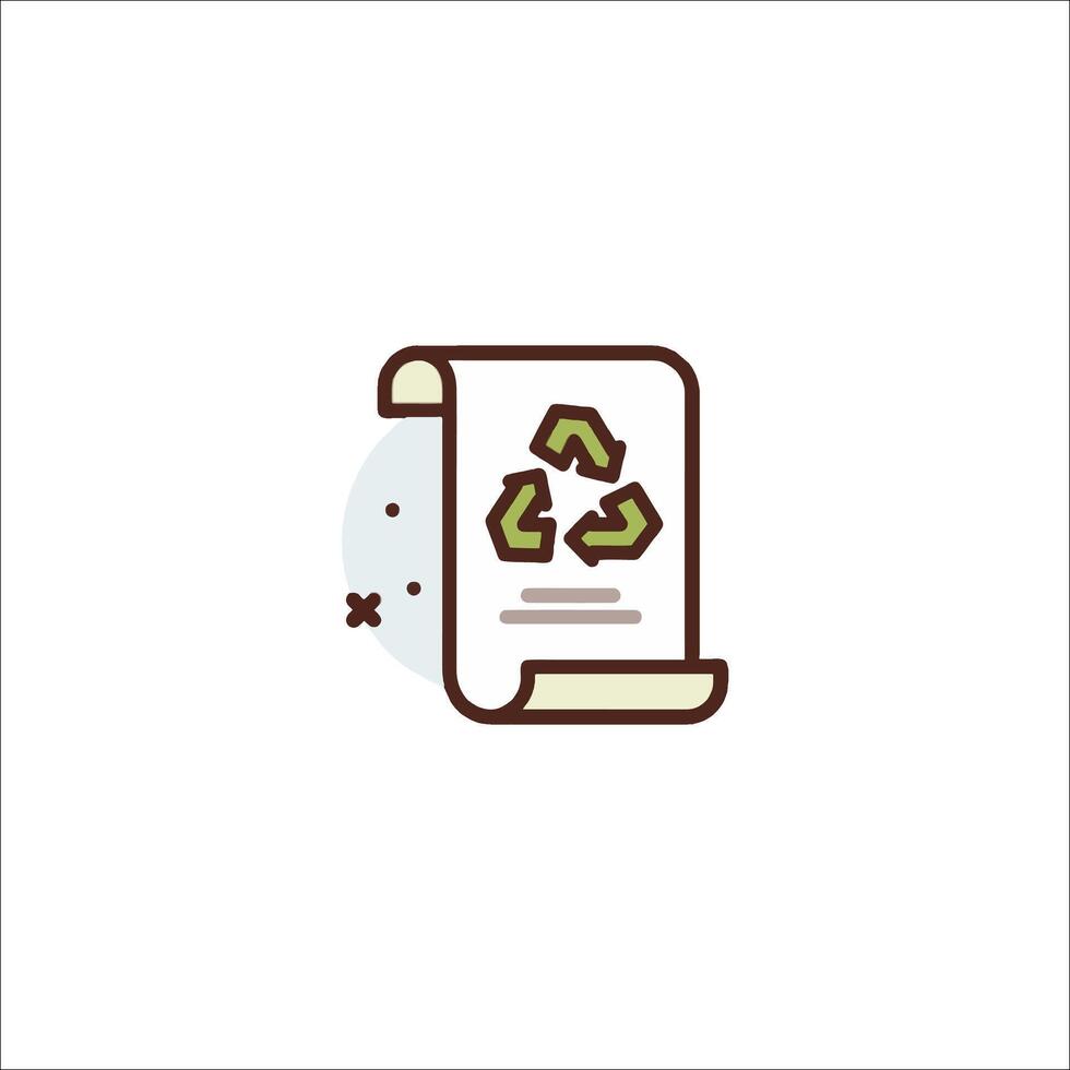 A paper with a recycling symbol on it vector