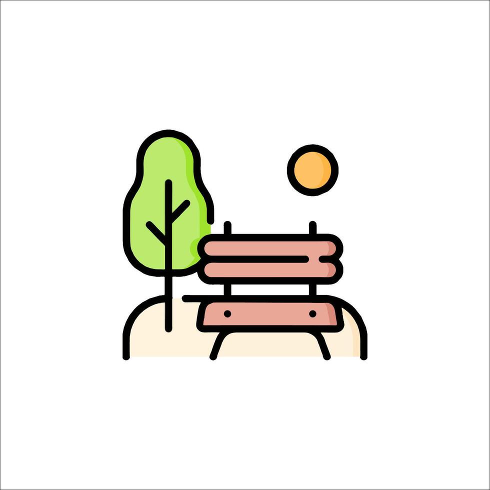 A park bench with a tree in the background vector