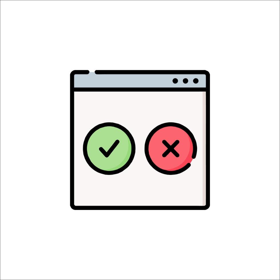 A computer screen with two check marks vector