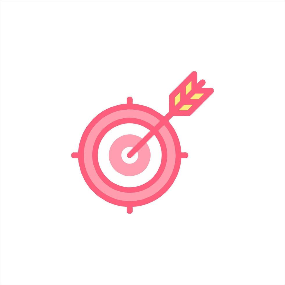 A pink target with an arrow in it vector