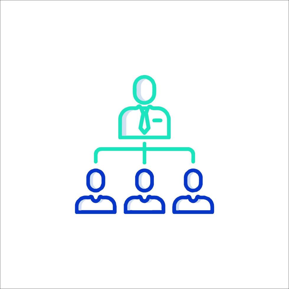 A line icon of people in a hierarchy vector