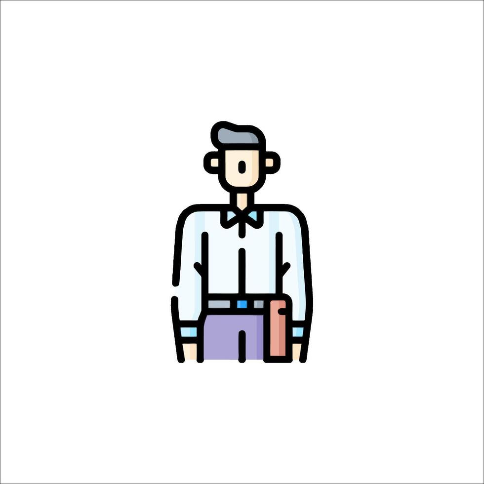 A man in a shirt and tie is standing in front of a white background vector
