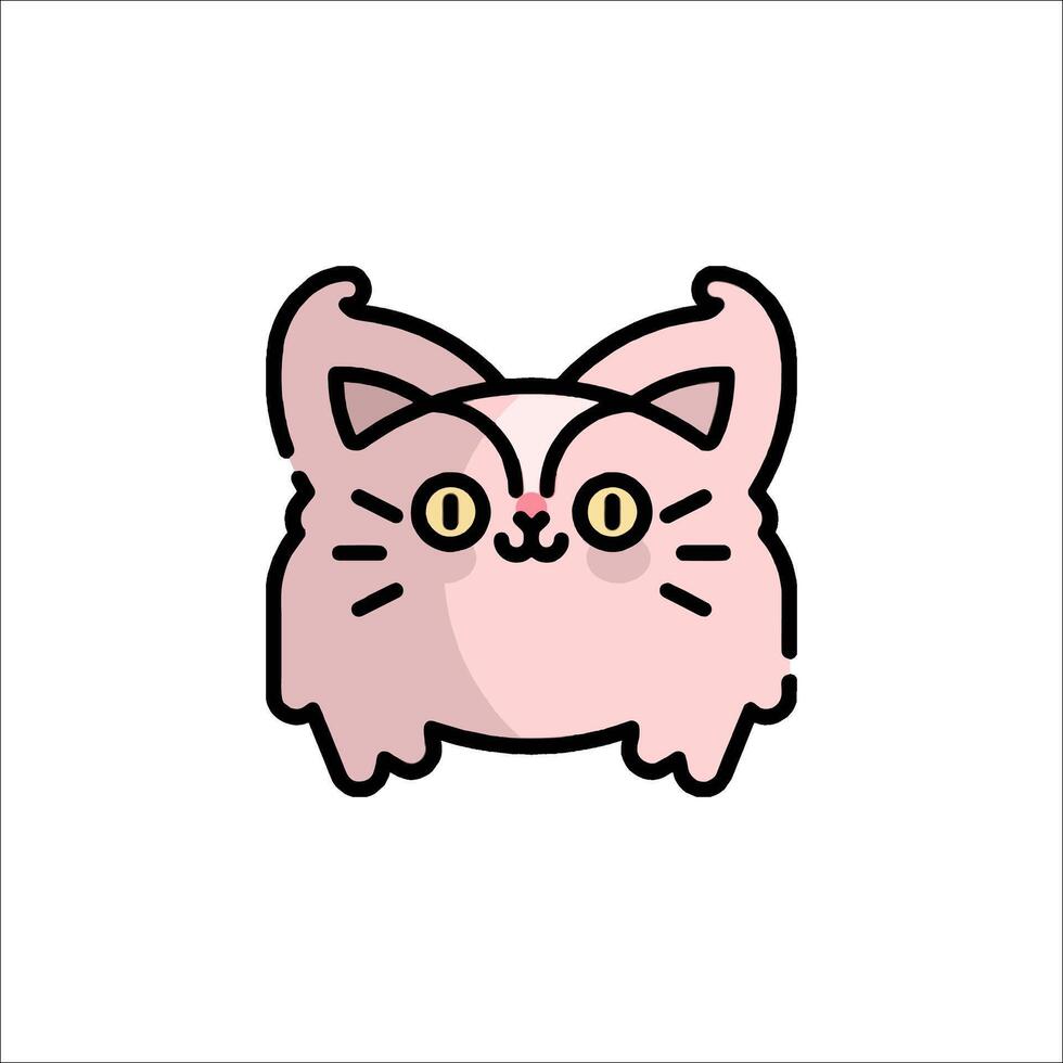 A pink cat with big eyes and a big nose vector