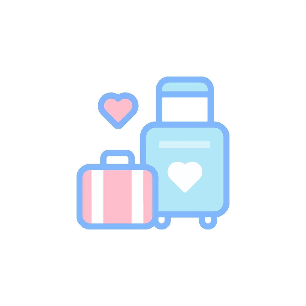 A suitcase and a heart icon on a white background vector