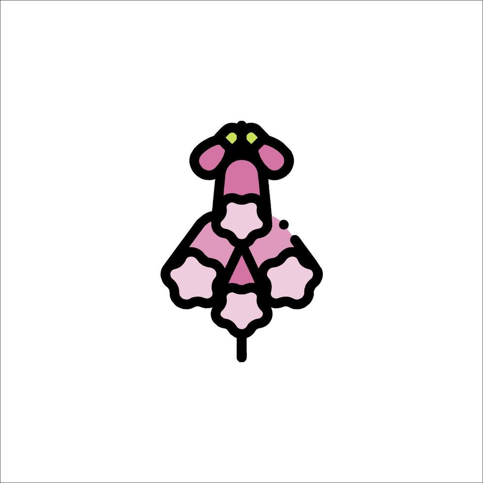 A pink flower with green leaves on it vector