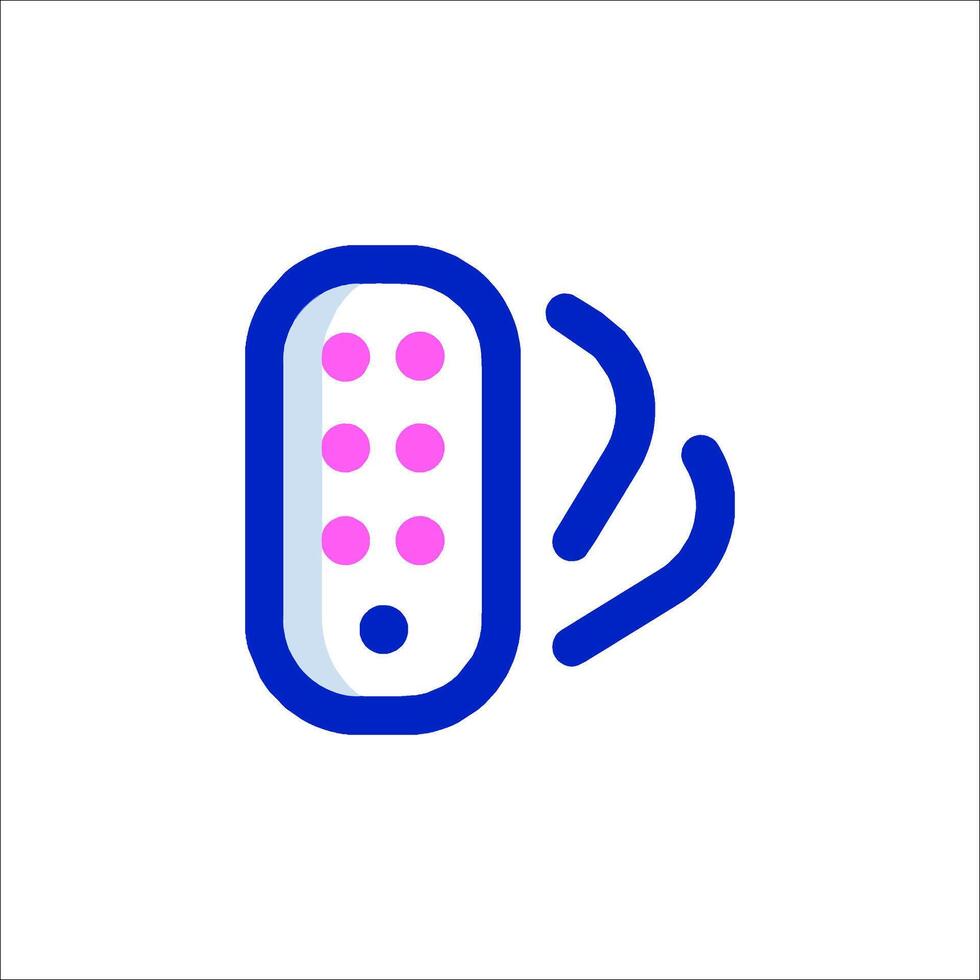A blue and pink button with a pink dot on it vector