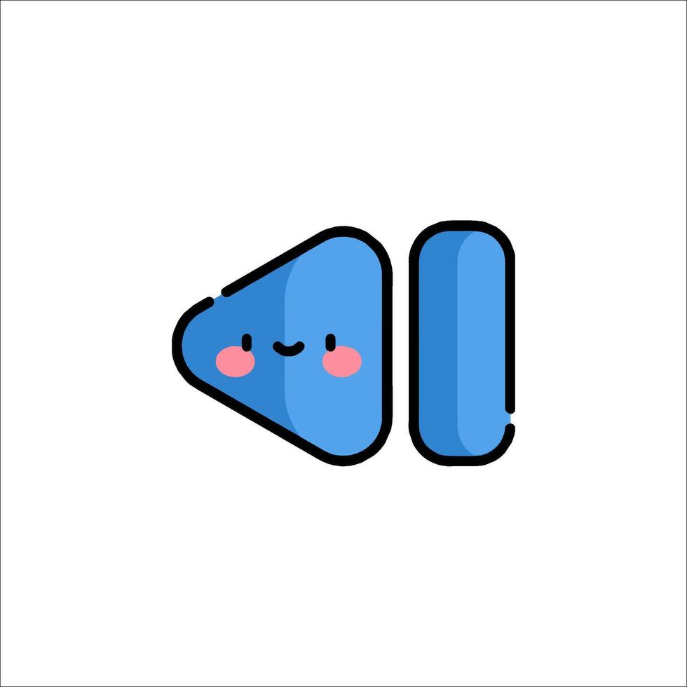 A blue button with a pink face and a smile vector