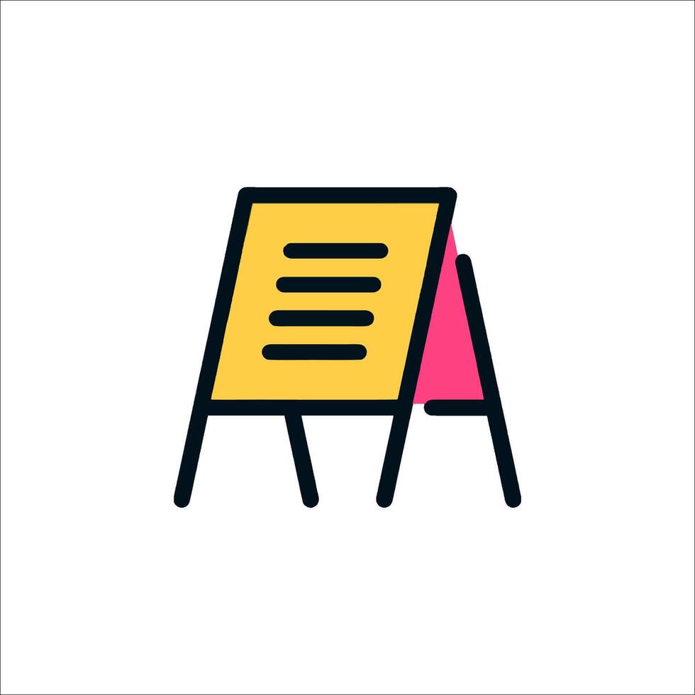 A sign with a note on it in a line vector