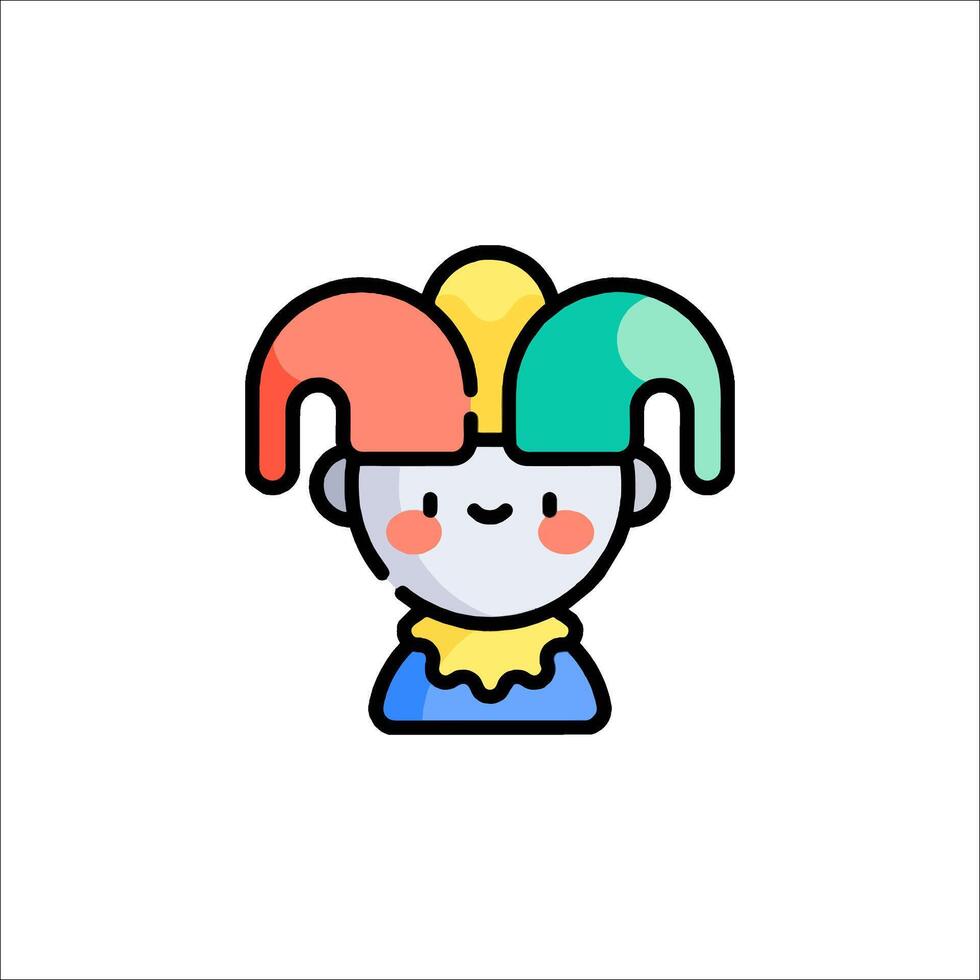 A cartoon jester with a hat on his head vector