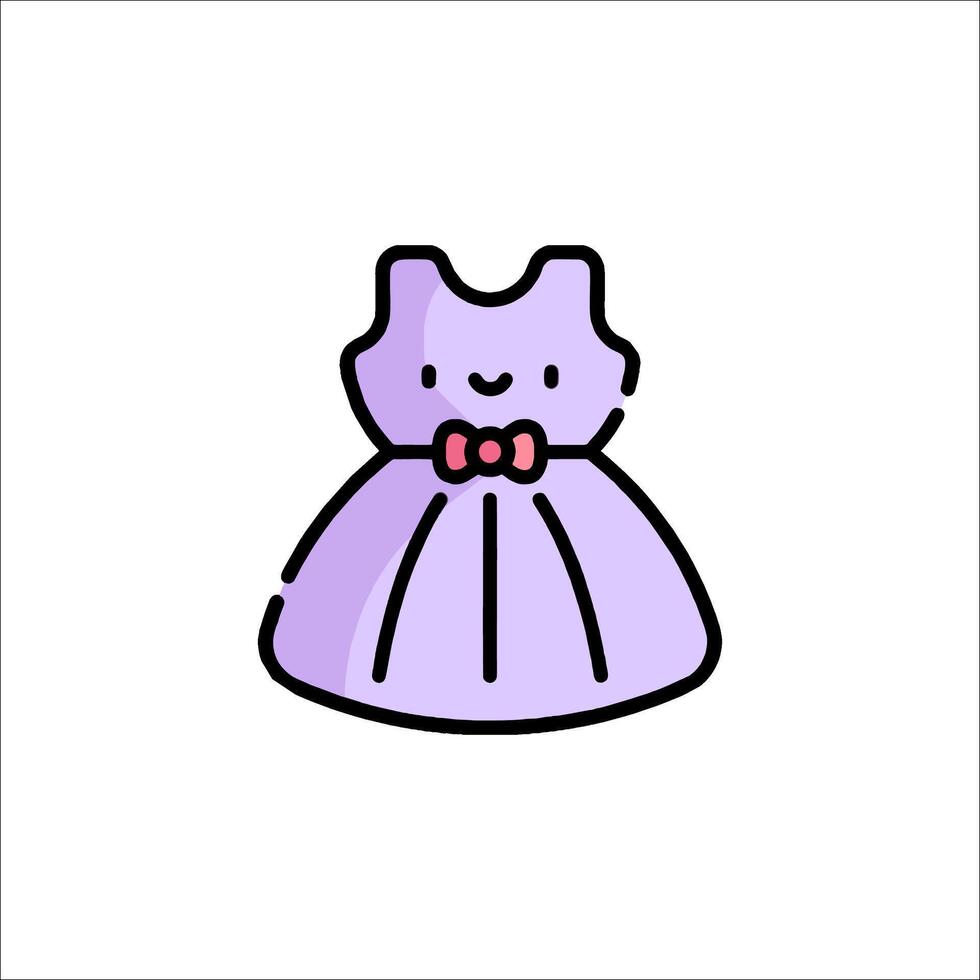 A cartoon dress with a bow on it vector