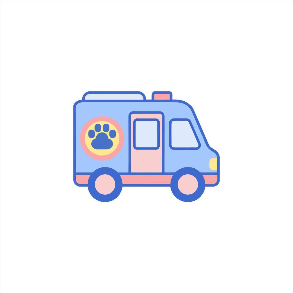 An icon of a dog's paw on the side of a van vector