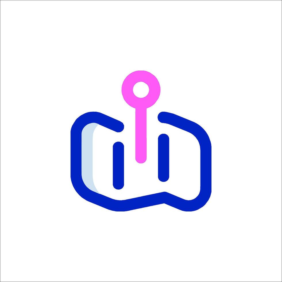 A pink and blue logo for a website vector