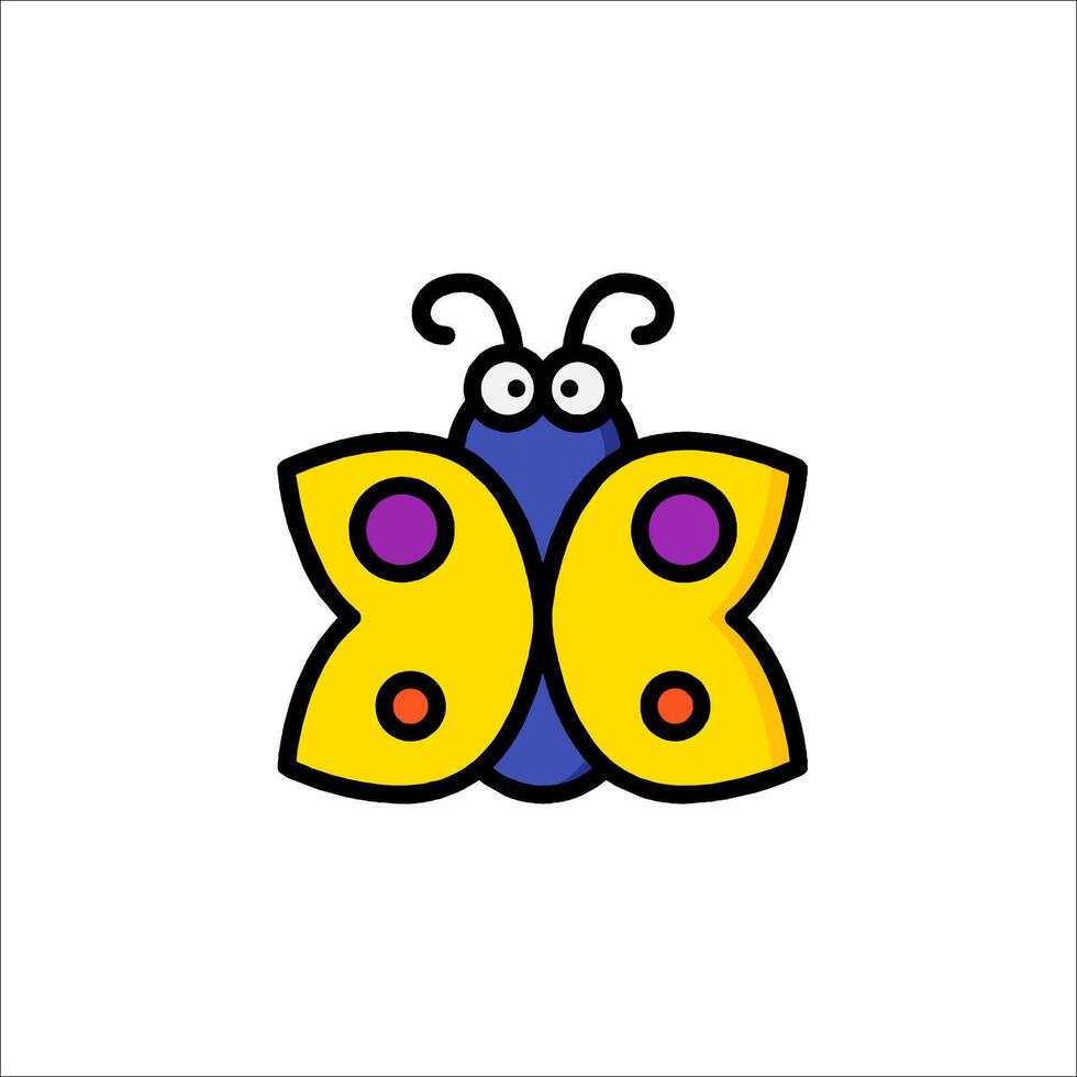 A cartoon butterfly with a big smile on its face vector