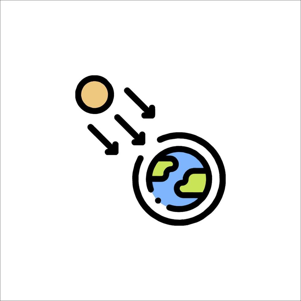 The earth is being pulled by a sun icon vector