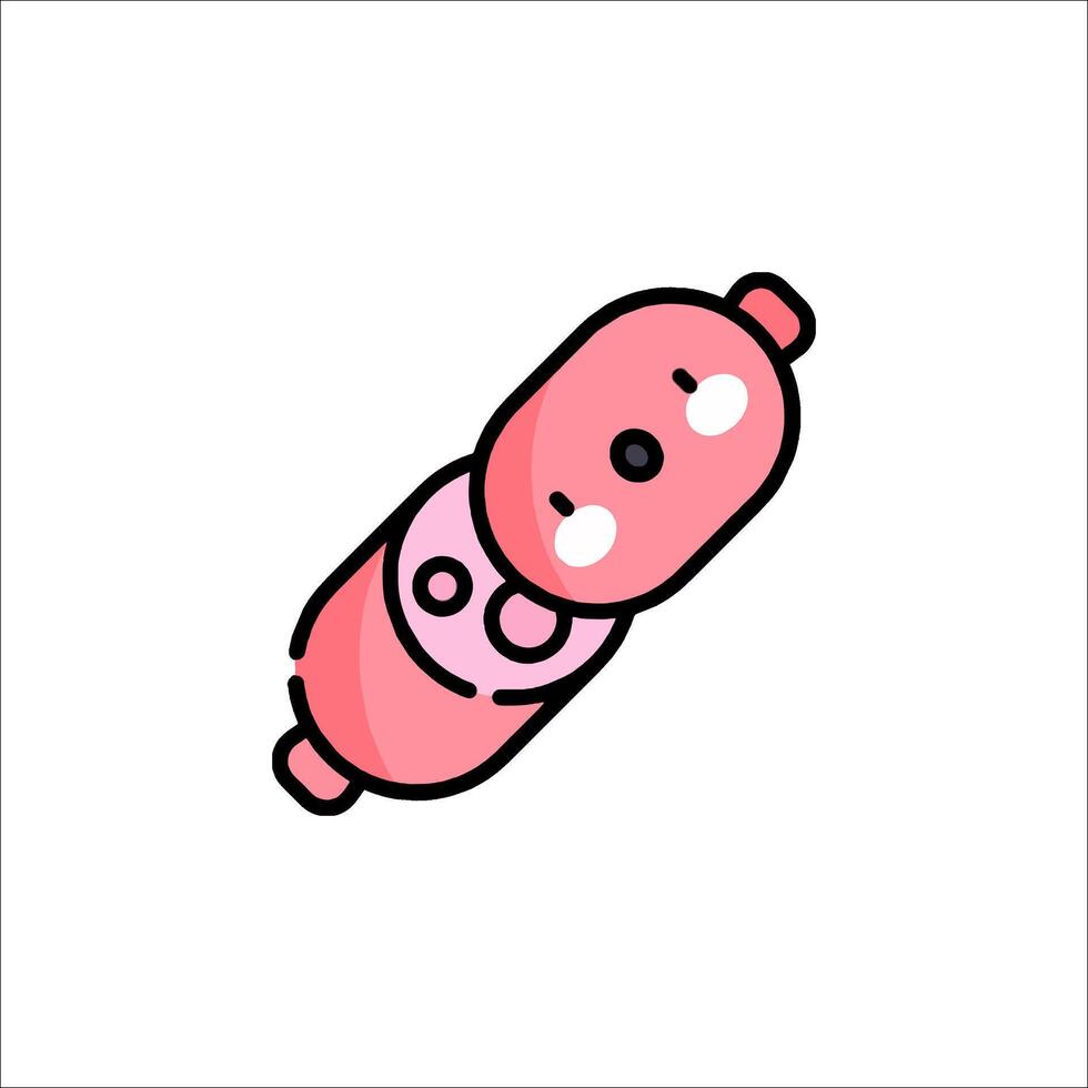 A pink tube with a face on it vector