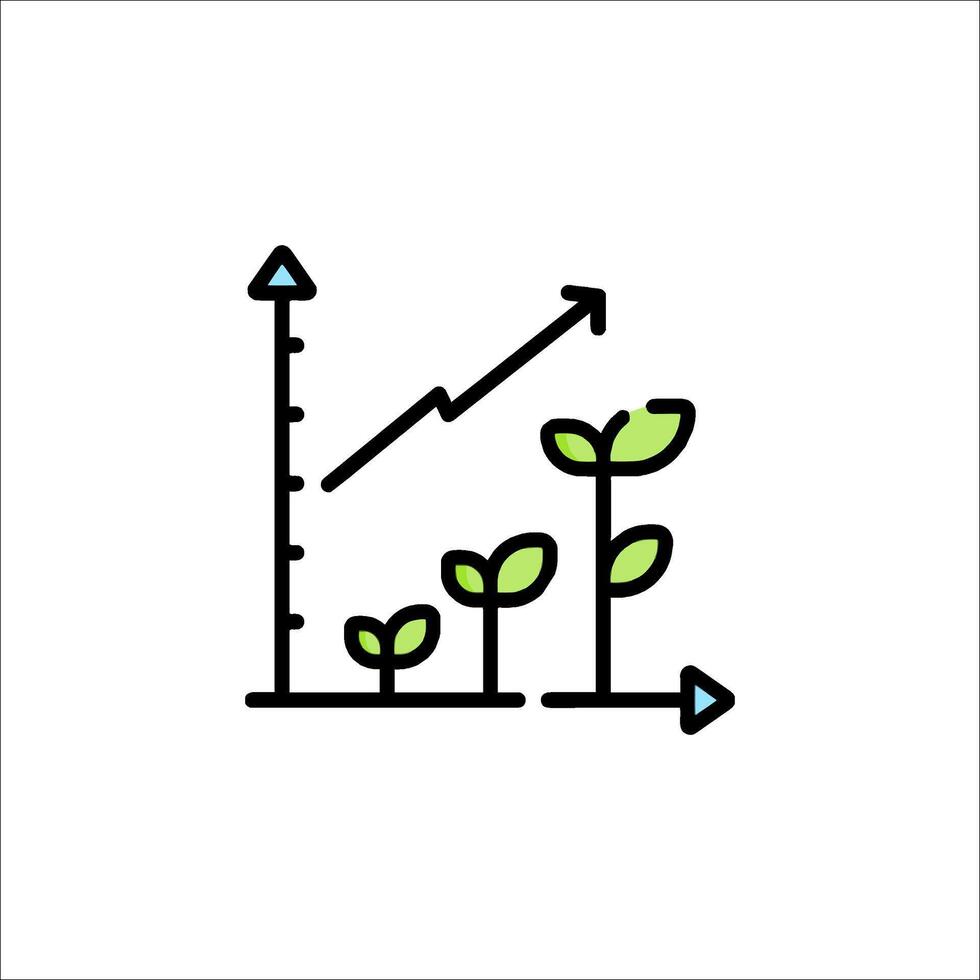 A line drawing of a plant growing up vector