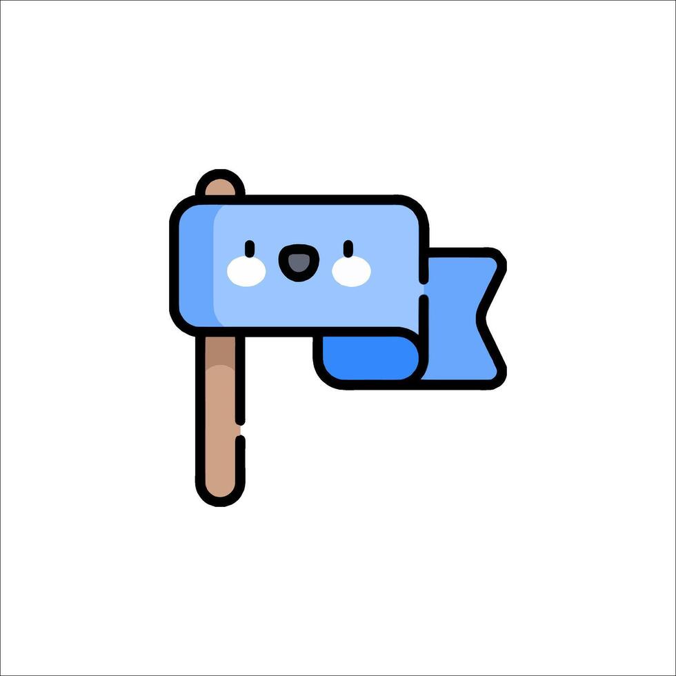 A blue flag with a bear on it vector