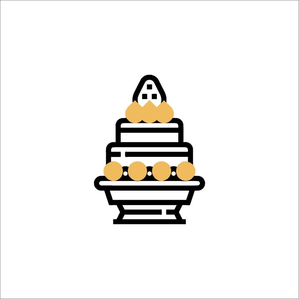 A cake icon with a cake on top vector