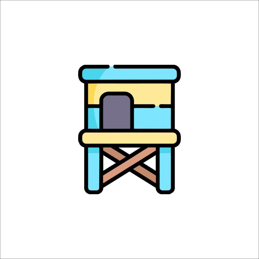 A beach chair icon on a white background vector
