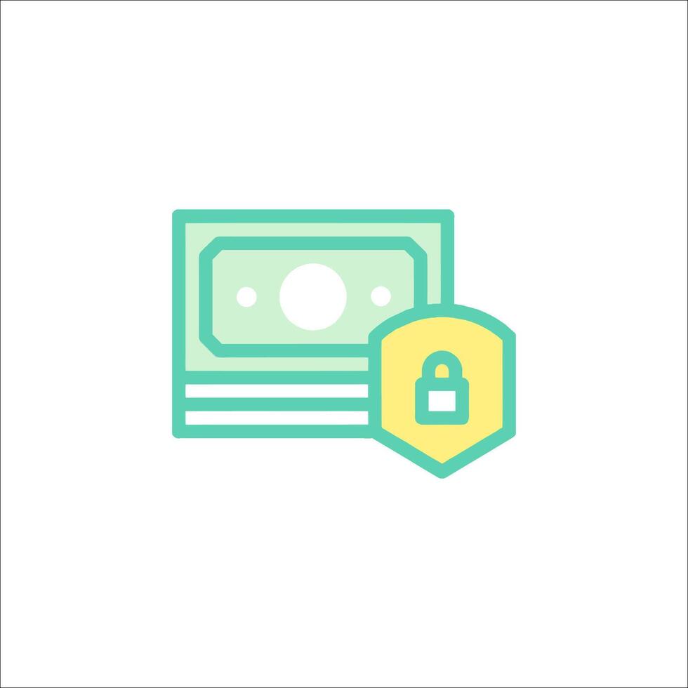 A money bank with a padlock icon vector